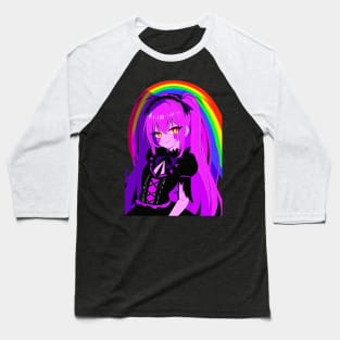 Kawaii Violet Rainbow Baseball T-Shirt